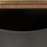 Mercana Eclipse End/Side Table Gunmetal Gray | Brown Wood