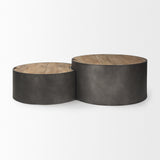 Mercana Eclipse Coffee Table Gunmetal Gray | Brown Wood