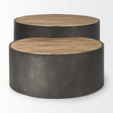 Mercana Eclipse Coffee Table Gunmetal Gray | Brown Wood