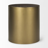 Mercana Eclipse End/Side Table Gold Metal | Brown Wood