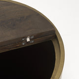 Mercana Eclipse End/Side Table Gold Metal | Brown Wood