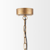 Mercana Rhone Chandelier Gold Metal | Wood Beads