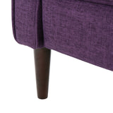Mervynn Mid-Century Modern Button Tufted Fabric Recliner, Muted Purple and Dark Espresso Noble House