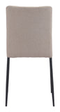 Zuo Modern Harve 100% Polyester, Plywood, Steel Modern Commercial Grade Dining Chair Set - Set of 2 Beige, Black 100% Polyester, Plywood, Steel