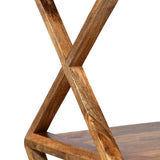 Choctaw Handcrafted Boho Mango Wood 3 Shelf Side Table, Natural  Noble House