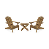 Bellwood Outdoor Acacia Wood 2 Seater Folding Chat Set, Natural Noble House