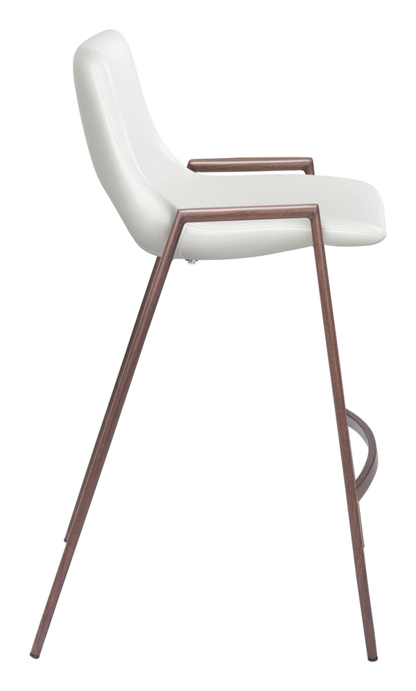 Zuo Modern Desi 100% Polyurethane, Plywood, Steel Modern Commercial Grade Counter Stool Set - Set of 2 White, Walnut 100% Polyurethane, Plywood, Steel