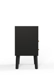 Alpine Furniture Flynn Large Nightstand, Black 966BLK-22 Black Mahogany Solids & Veneer 28 x 15 x 26