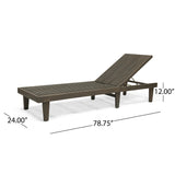 Nadine Outdoor Acacia Wood 3 Piece Chaise Lounge Set, Gray Noble House