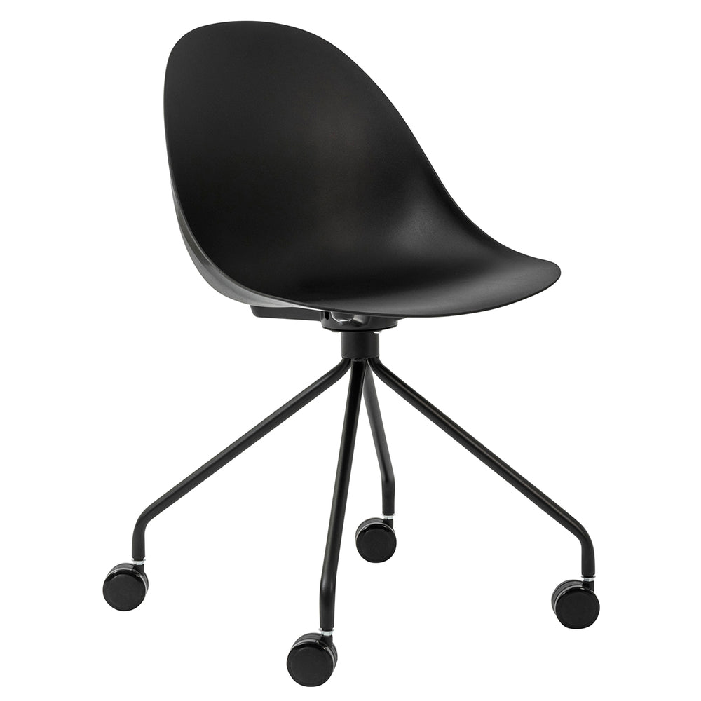 Tayte Office Chair in Black with Matte Black Base - Set of 1