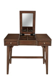 Alpine Furniture Flynn Bedroom Vanity, Walnut 966WAL-19 Walnut Mahogany Solids & Okoume Veneer 36 x 22 x 30