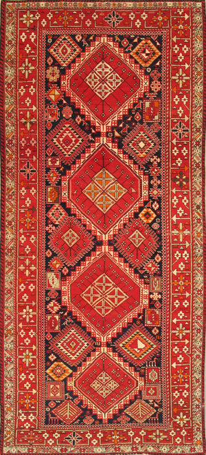 Pasargad Antique Azerbaijan Navy Lamb's Wool Area Rug 012227-PASARGAD