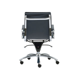 Gunar Pro Low Back Office Chair in Blue with Chromed Steel Base