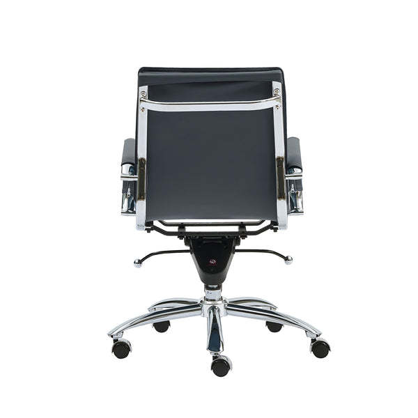 Gunar Pro Low Back Office Chair in Blue with Chromed Steel Base