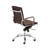 Gunar Pro Low Back Office Chair in Brown with Chromed Steel Base