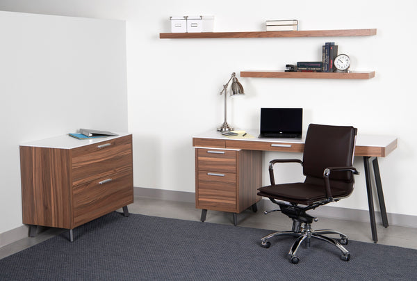 Gunar Pro Low Back Office Chair in Brown with Chromed Steel Base