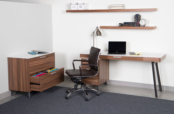 Gunar Pro Low Back Office Chair in Brown with Chromed Steel Base