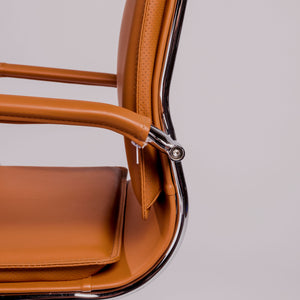 Gunar Pro Low Back Office Chair in Cognac with Chrome Base
