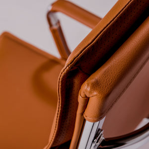 Gunar Pro Low Back Office Chair in Cognac with Chrome Base