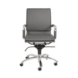 Gunar Pro Low Back Office Chair in Gray with Chromed Steel Base