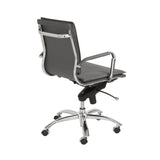 Gunar Pro Low Back Office Chair in Gray with Chromed Steel Base