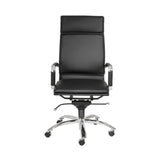 Gunar Pro High Back Office Chair in Black with Chromed Steel Base