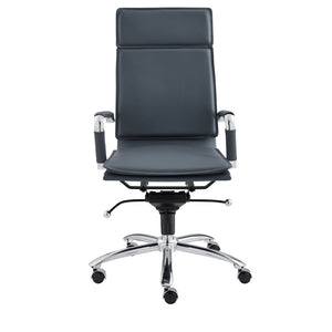 Gunar Pro High Back Office Chair in Blue with Chromed Steel Base