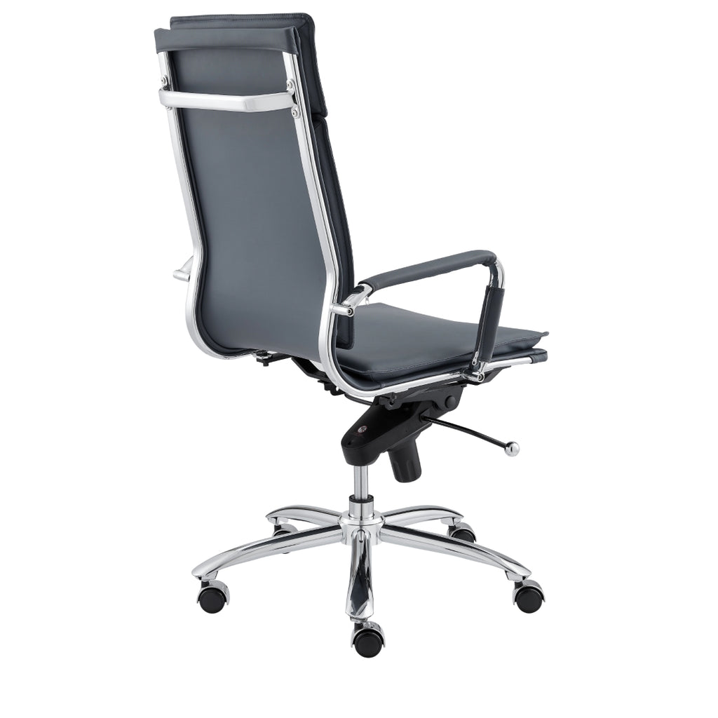 Gunar Pro High Back Office Chair in Blue with Chromed Steel Base