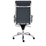 Gunar Pro High Back Office Chair in Blue with Chromed Steel Base