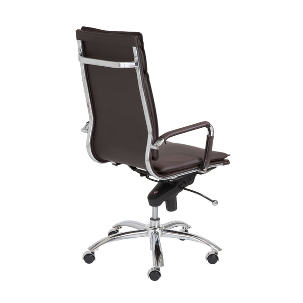 Gunar Pro High Back Office Chair in Brown with Chromed Steel Base