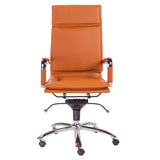 Gunar Pro High Back Office Chair in Cognac with Chrome Base