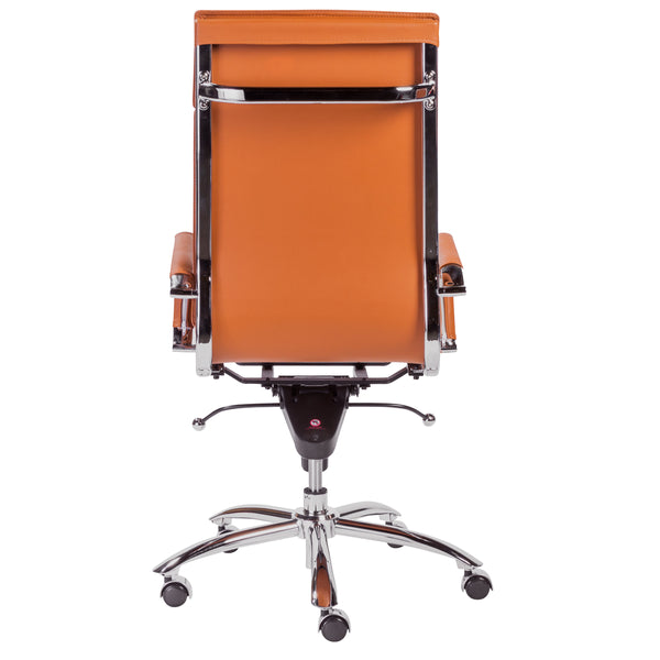 Gunar Pro High Back Office Chair in Cognac with Chrome Base