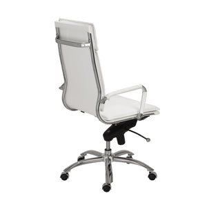 Gunar Pro High Back Office Chair in White with Chromed Steel Base