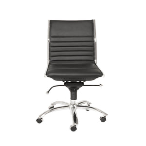 Dirk Low Back Office Chair w/o Armrests in Black with Chromed Steel Base