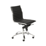 Dirk Low Back Office Chair w/o Armrests in Black with Chromed Steel Base