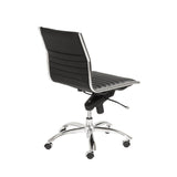 Dirk Low Back Office Chair w/o Armrests in Black with Chromed Steel Base