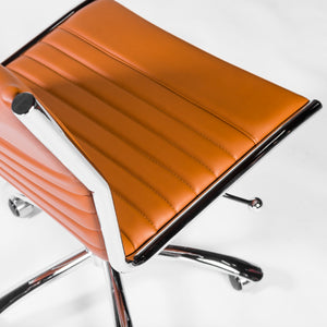 Dirk Low Back Office Chair w/o Armrests in Cognac with Chrome Base