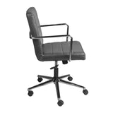 Leander Low Back Office Chair in Gray with Brushed Nickel Base