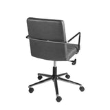 Leander Low Back Office Chair in Gray with Brushed Nickel Base
