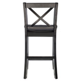 Black 24 in X Back Counter Stool