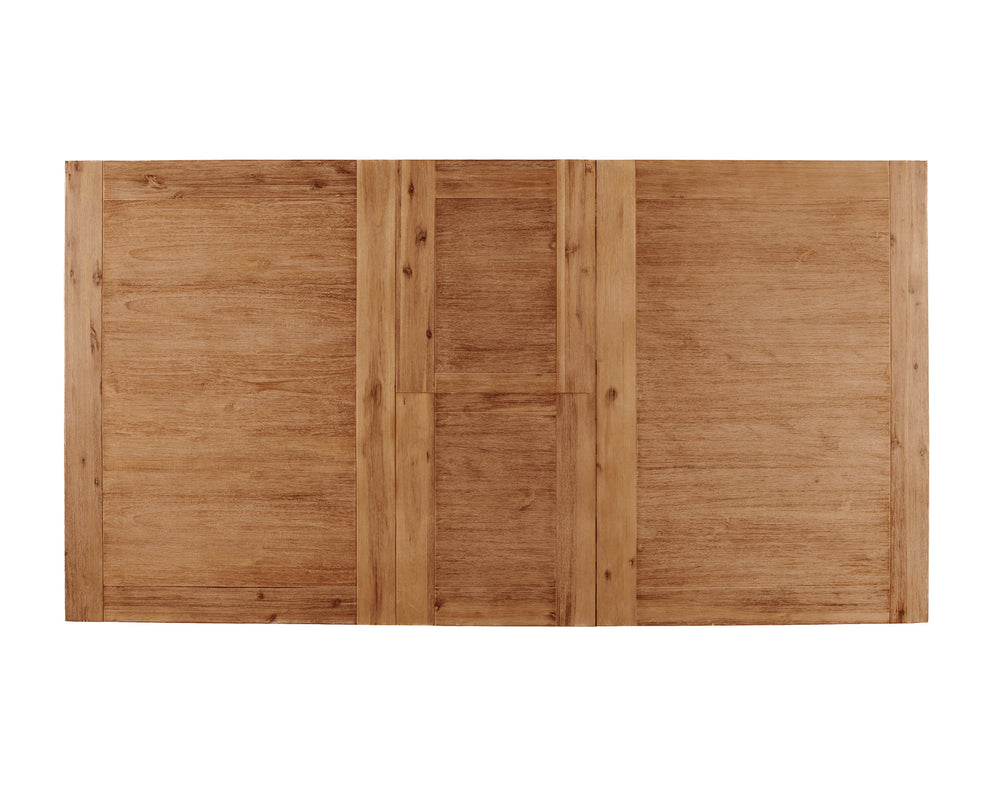 Alpine Furniture Aspen Extension Dining Table w/Butterfly Leaf, Antique Natural 8812-01 Iron Brush Antique Natural Acacia Solids and Acacia Veneer 42 x 60-78 x 30