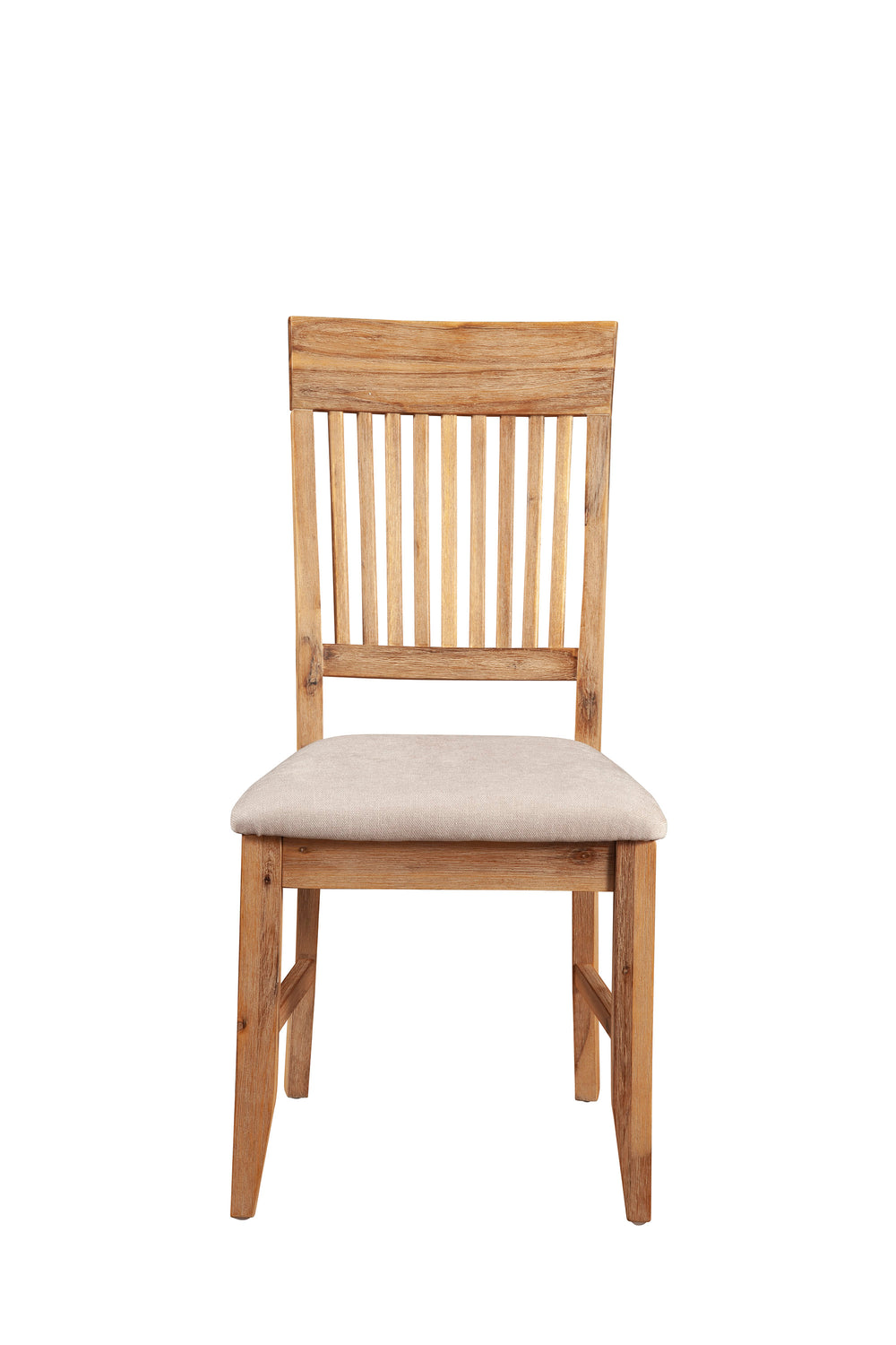 Alpine Furniture Aspen Set of 2 Side Chair, Antique Natural 8812-02 Iron Brush Antique Natural Acacia Solids and Acacia Veneer 23 x 20 x 39