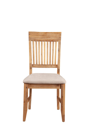 Alpine Furniture Aspen Set of 2 Side Chair, Antique Natural 8812-02 Iron Brush Antique Natural Acacia Solids and Acacia Veneer 23 x 20 x 39