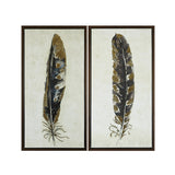 Gilded Feathers Global Inspired Printed Canvas With Gold Foil-2Pcs/Set