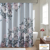 Madison Park Charisma Shabby Chic 100% Cotton Shower Curtain Grey 72"W x 72"L MP70-7697