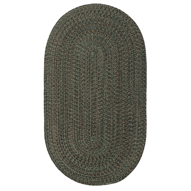 All-Weather Braided Rug, Concentric Pattern Oval