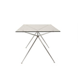 Atos 66" Rectangle Dining Table/Desk with Clear Tempered Glass Top and Chrome Base