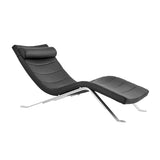 Gilda Lounge Chair in Black with Silver Base