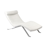Gilda Lounge Chair in White with Silver Base