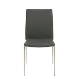 Diana Stacking Side Chair in Gray with Polished Stainless Steel Legs - Set of 2